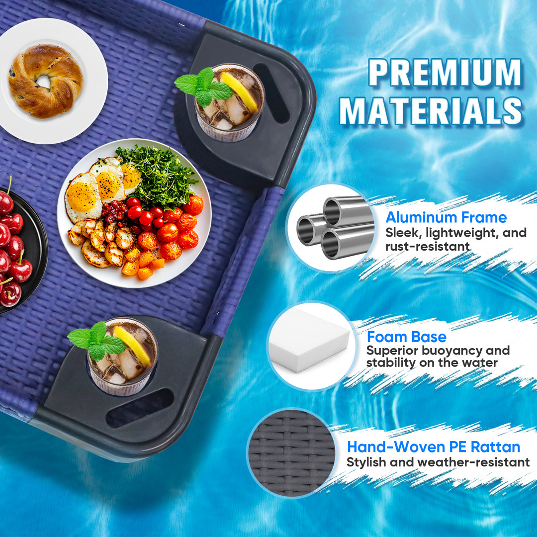 COOS BAY 24''x24'' Square Floating Drink Holder for Pool and Hot Hub