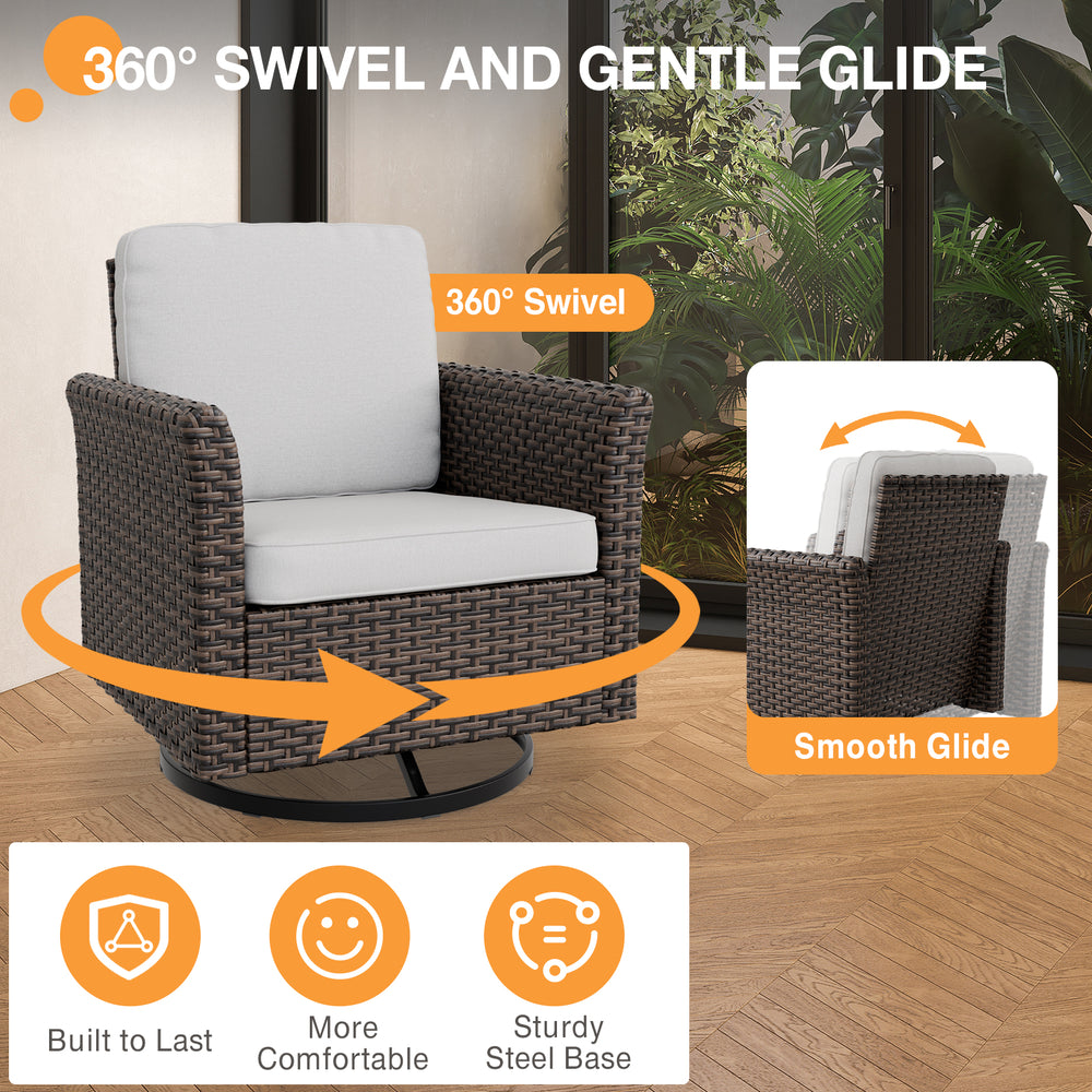 COOS BAY Harbor Retreat 2 PCS Swivel Rocker Patio Chairs