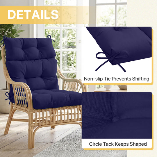 COOS BAY Outdoor Chair Cushions High Back 46x22 Inch, 2 Pack
