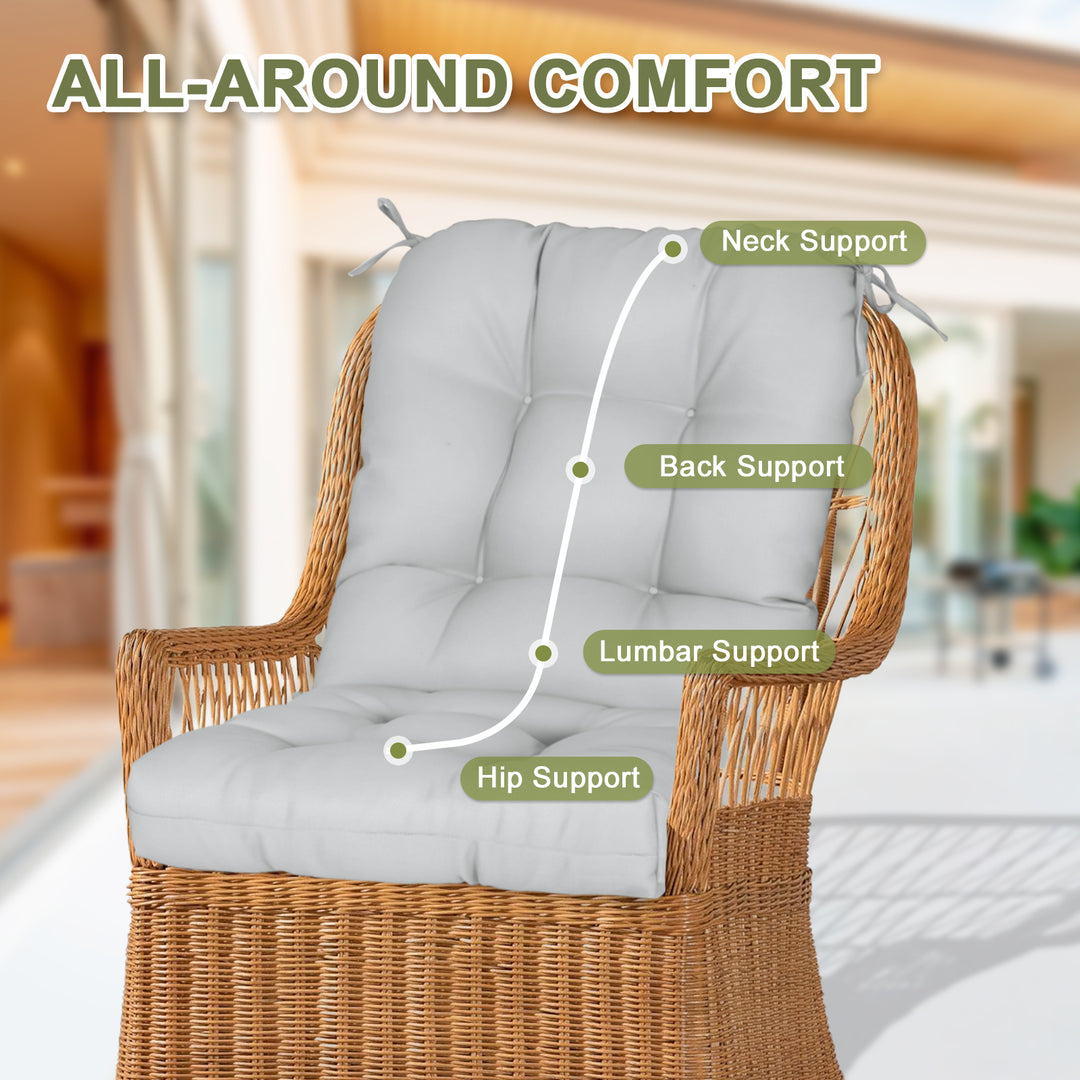 COOS BAY Tufted High Back Chair Cushions, 42x21 Inch, 4 Pack