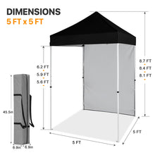 Load image into Gallery viewer, COOS BAY 5x5 Outdoor Portable Canopy Tent with One Removable Sunwall