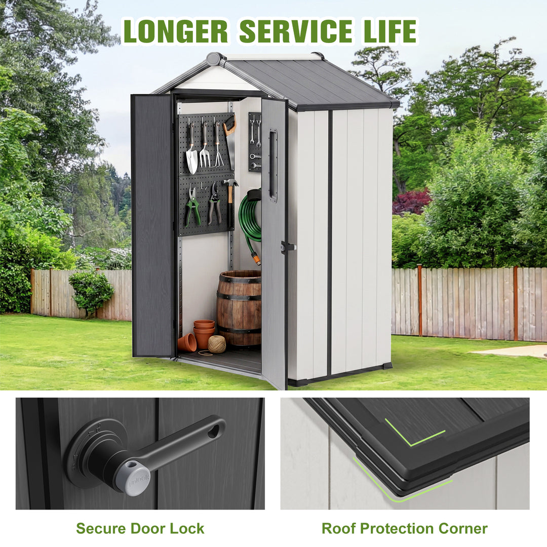 COOS BAY 8x6/8x8/5x3/6x4 Outdoor Storage Shed with Floor, Lockable Doors