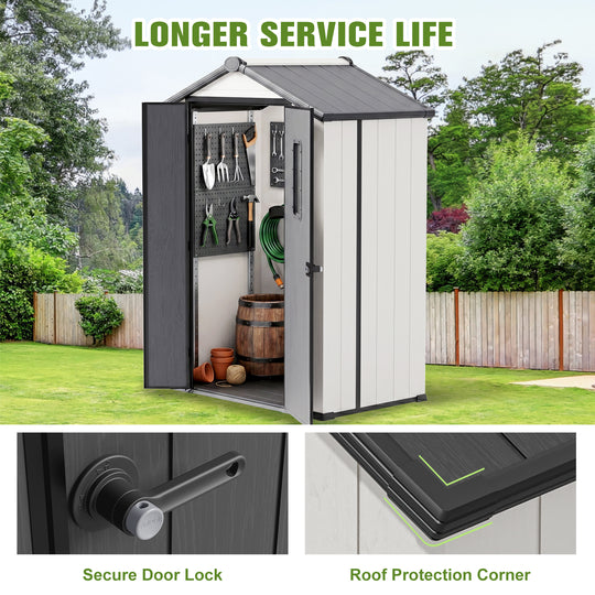 COOS BAY 8x6/8x8/5x3/6x4 Outdoor Storage Shed with Floor, Lockable Doors