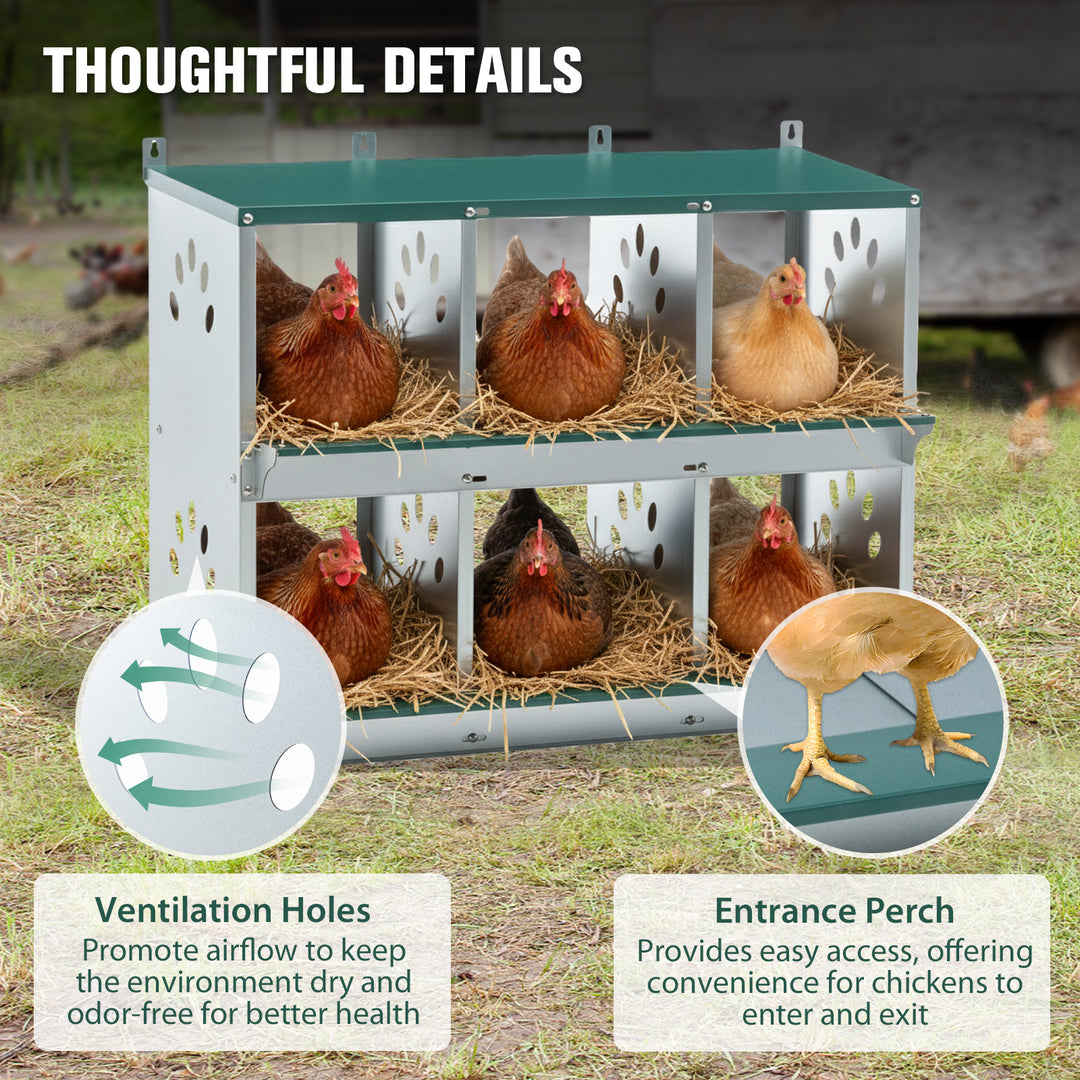 COOS BAY Metal Chicken Nesting Box, Green
