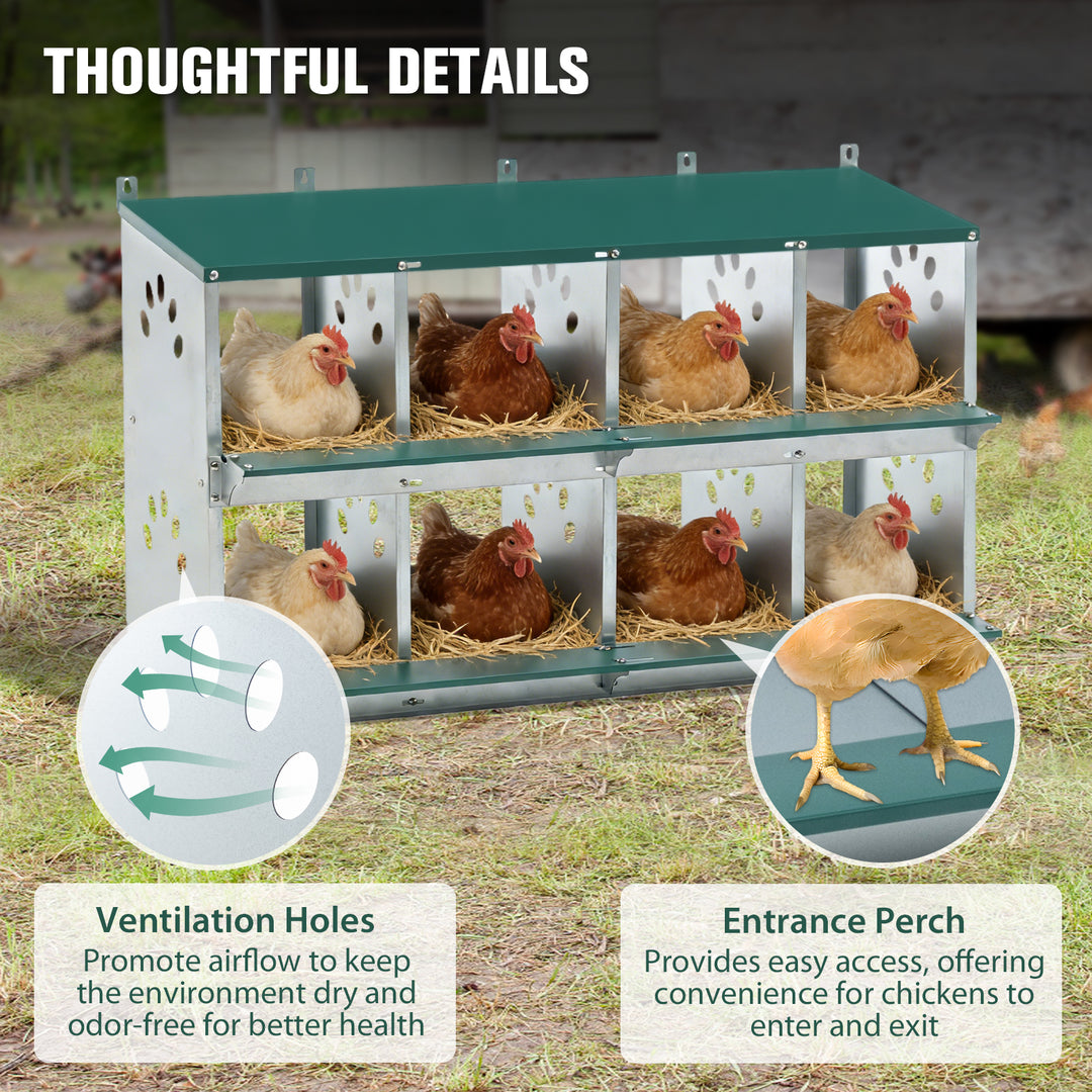COOS BAY Metal Chicken Nesting Box, Green