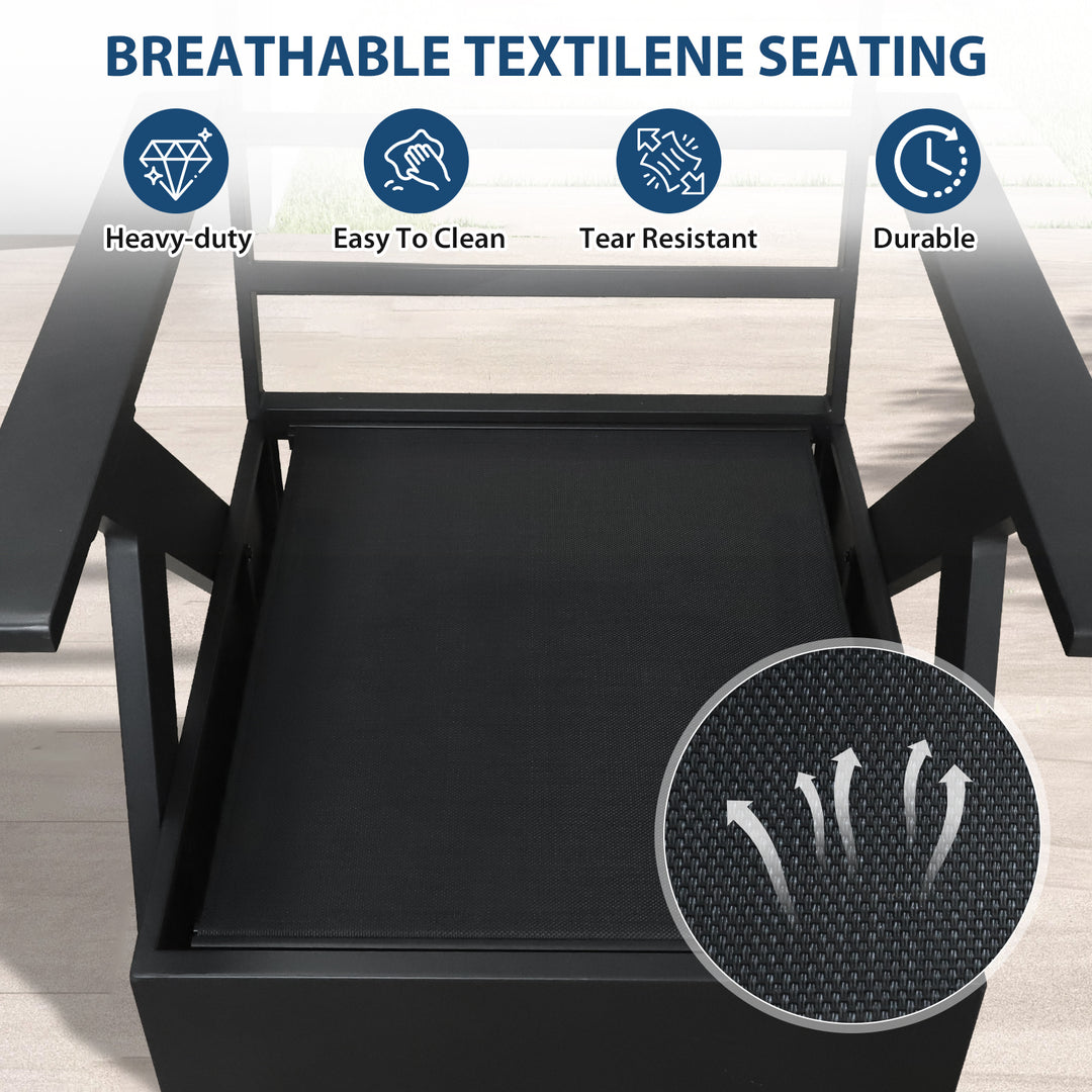 COOS BAY Iron Luxe Modern 3 Piece Outdoor Bistro Set