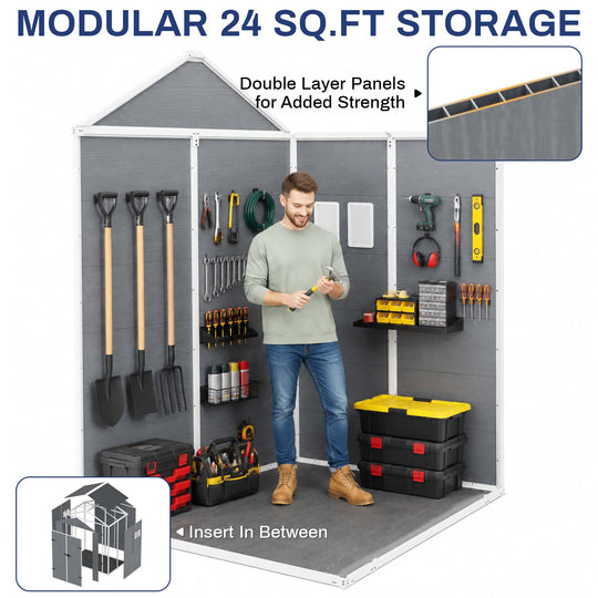 COOS BAY 5x3/6x4/8x6/8x8 Outdoor Storage Shed
