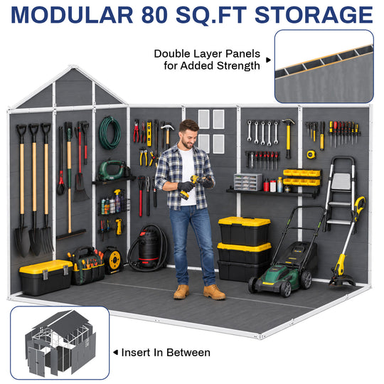 COOS BAY 5x3/6x4/8x6/8x8/8x10 Outdoor Storage Shed
