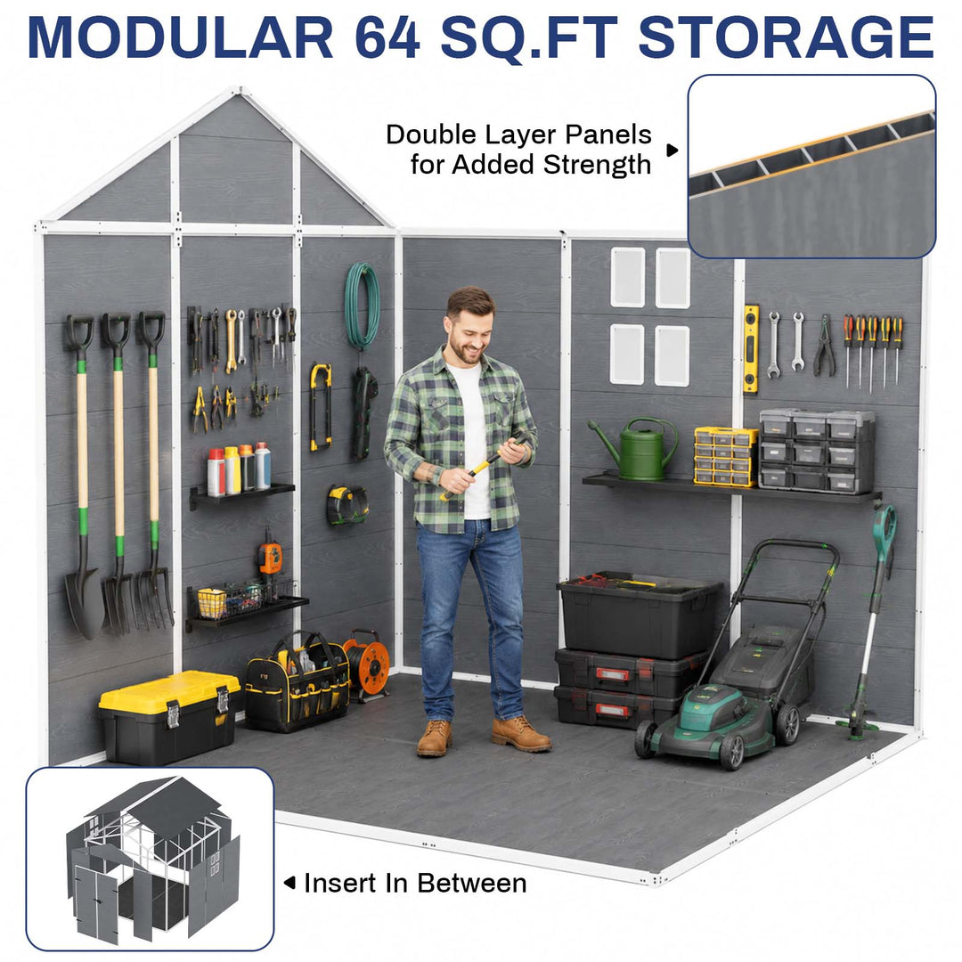 COOS BAY 5x3/6x4/8x6/8x8 Outdoor Storage Shed