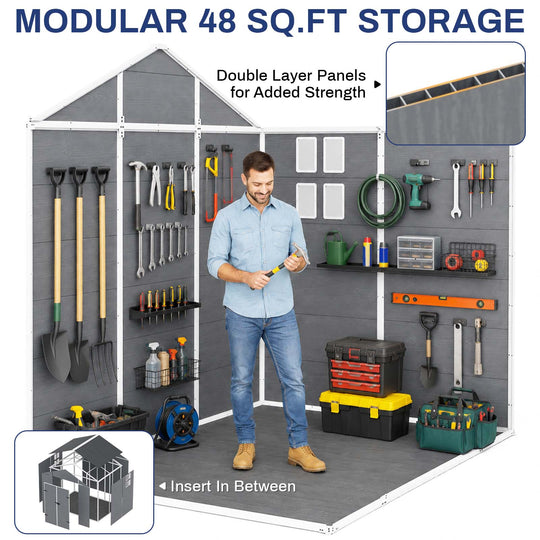 COOS BAY 5x3/6x4/8x6/8x8 Outdoor Storage Shed