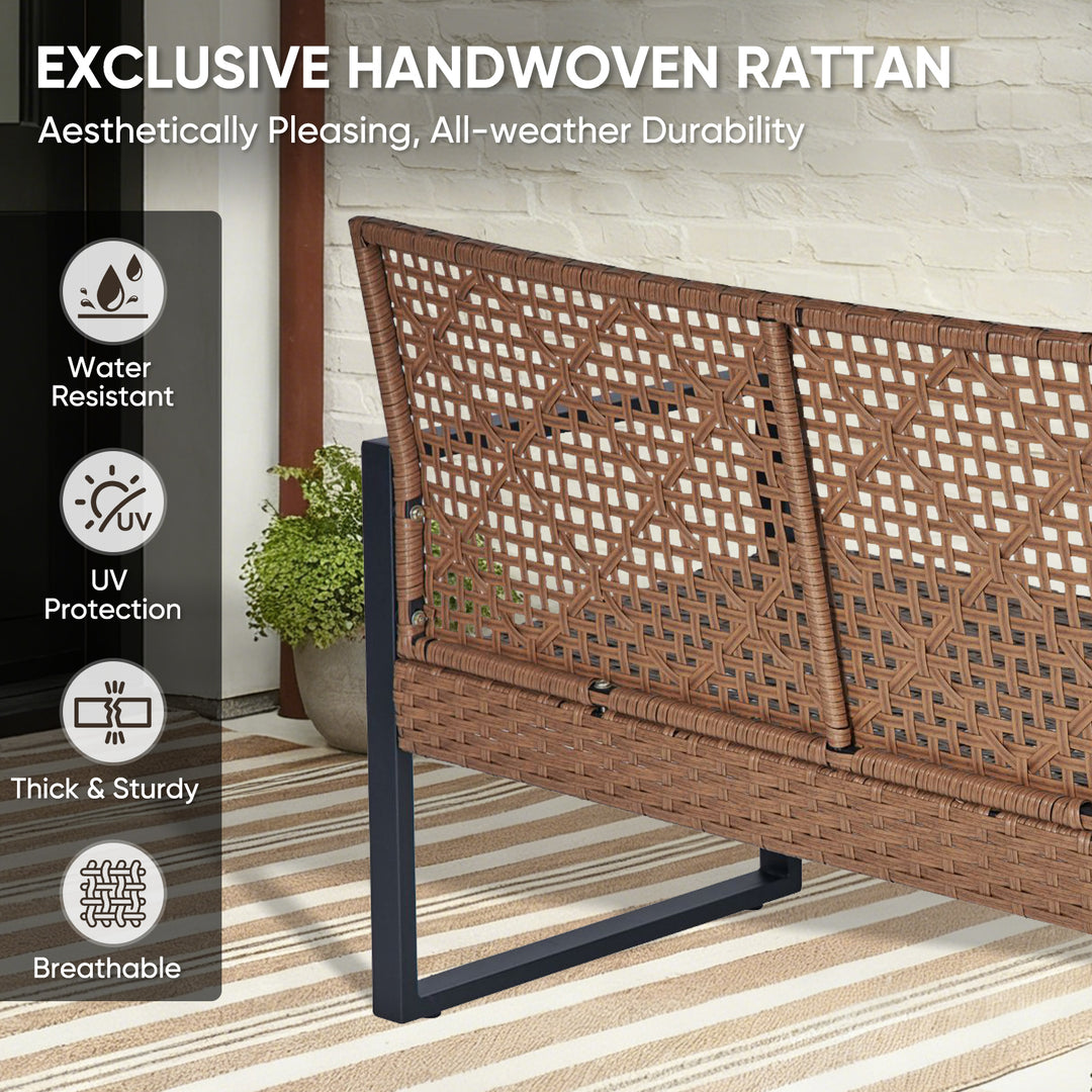 COOS BAY Haven Lounge 4 Piece Rattan Patio Furniture Set