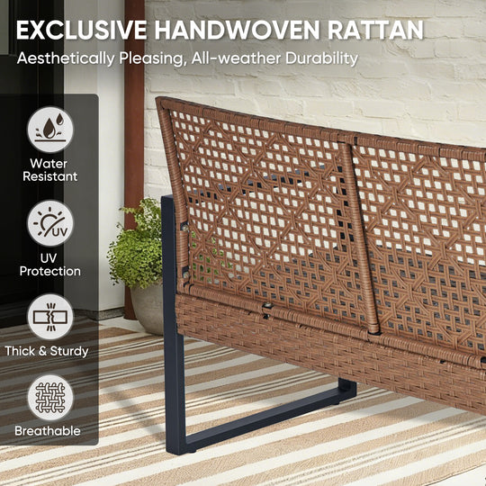 COOS BAY Haven Lounge 4 Piece Rattan Patio Furniture Set