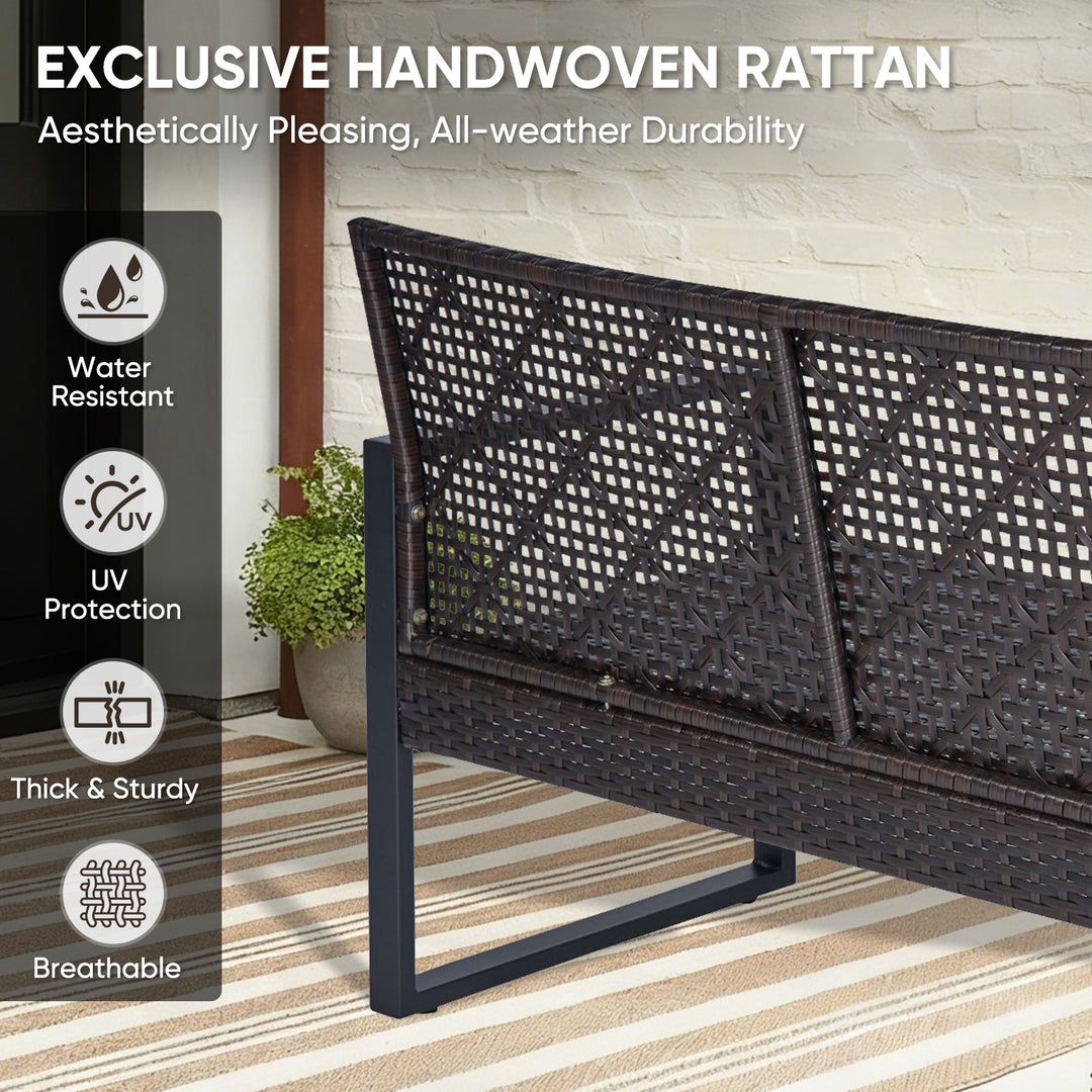 COOS BAY Haven Lounge 4 Piece Rattan Patio Furniture Set