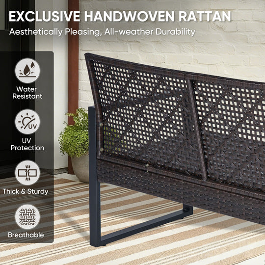 COOS BAY Haven Lounge 4 Piece Rattan Patio Furniture Set