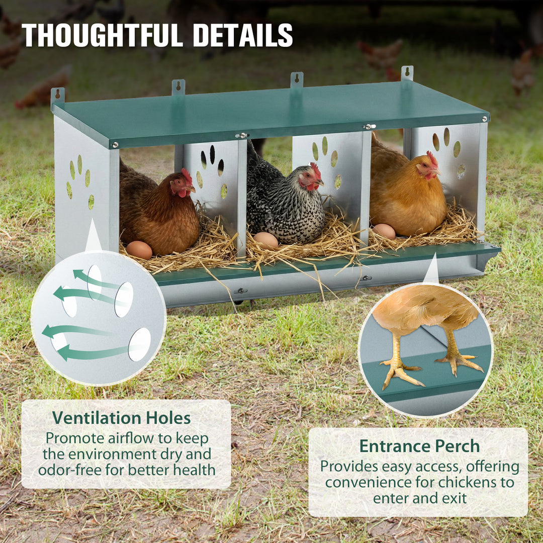 COOS BAY Metal Chicken Nesting Box, Green