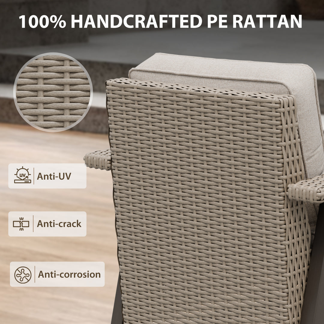 Rustic Hideaway 2-Piece Outdoor Swivel Rocker Patio Chair and Table Set, Beige/Beige, Black, Dark Blue, Red, Tan