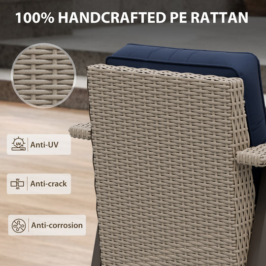 Rustic Hideaway Outdoor Swivel Rocker Patio Chair Set of 2, Beige/Beige, Tan, Dark Blue, Black, Red