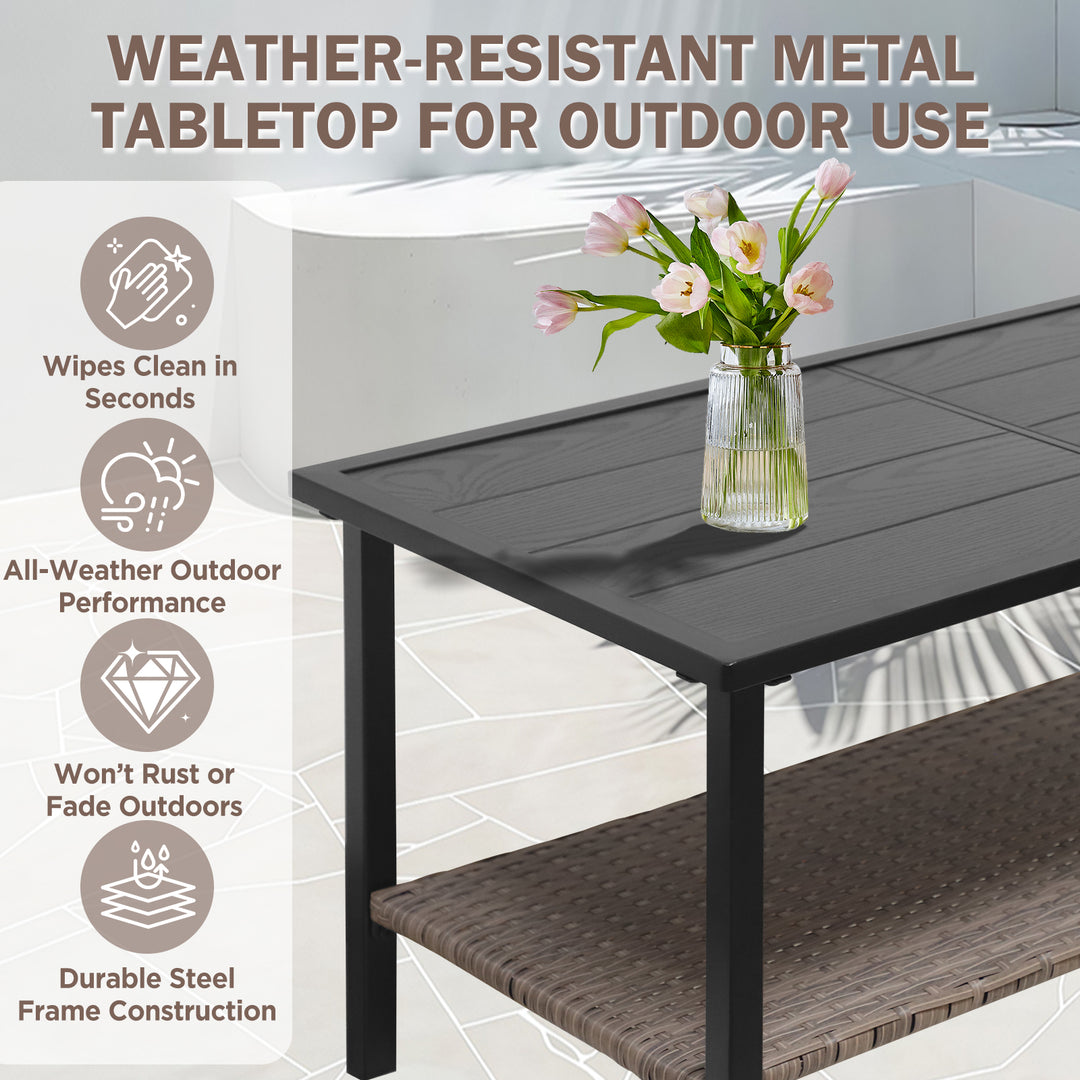 COOS BAY Sunset Haven Outdoor Patio Side Table/Coffee Table