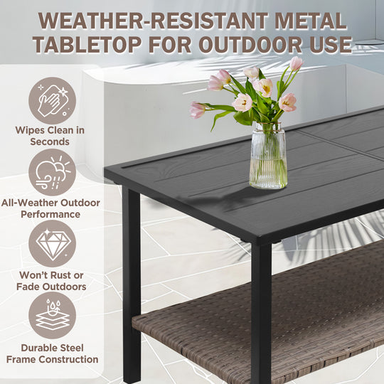 COOS BAY Sunset Haven Outdoor Patio Side Table/Coffee Table