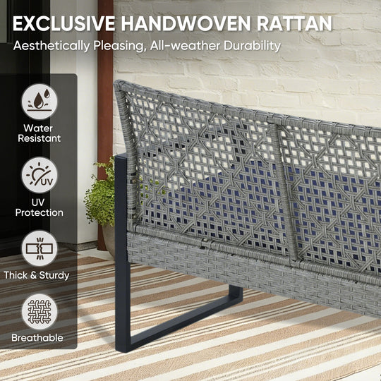 COOS BAY Haven Lounge 4 Piece Rattan Patio Furniture Set