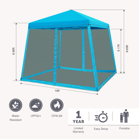 COOS BAY 10' x 10' Slant Leg Pop Up Canopy Tent (8x8 Top)