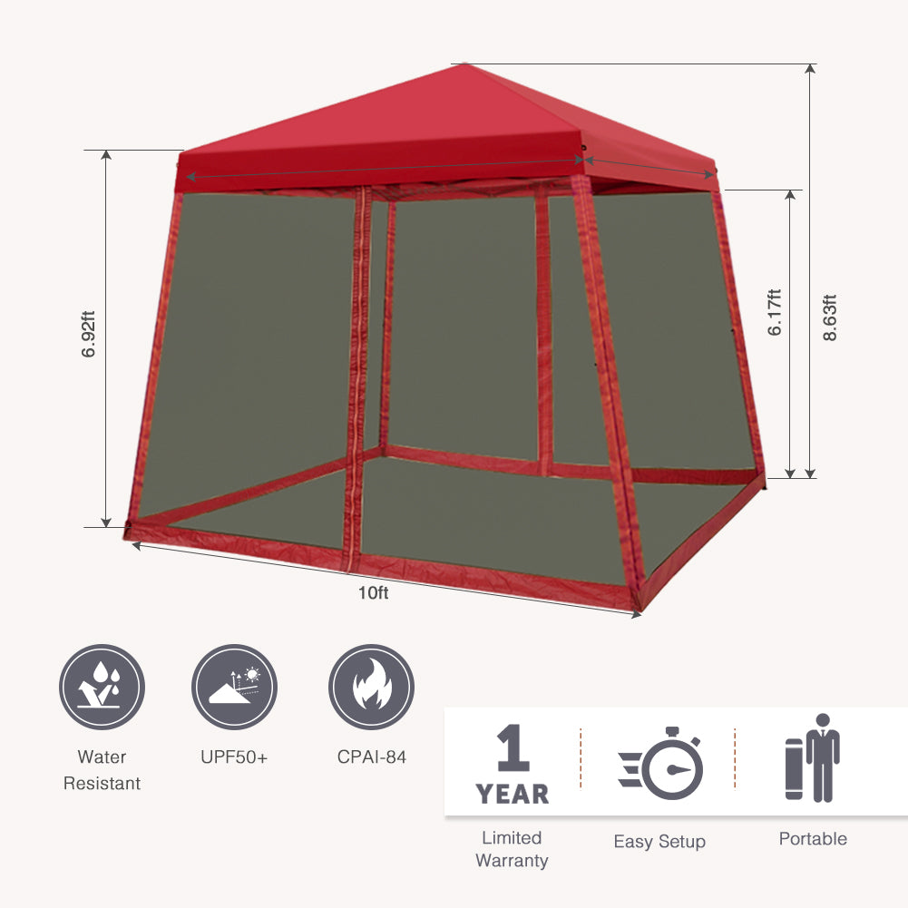 COOS BAY 10' x 10' Slant Leg Pop Up Canopy Tent (8x8 Top)