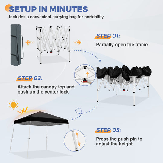 10x10 Pop Up Canopy Tent , 10x10 Base 8x8 Top