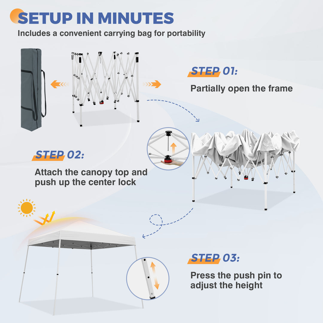 10x10 Pop Up Canopy Tent , 10x10 Base 8x8 Top