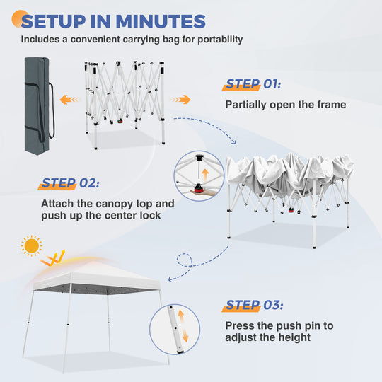 10x10 Pop Up Canopy Tent , 10x10 Base 8x8 Top