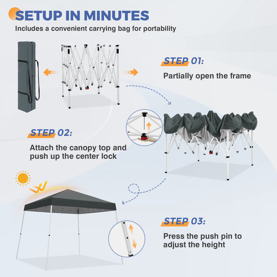 10x10 Pop Up Canopy Tent , 10x10 Base 8x8 Top