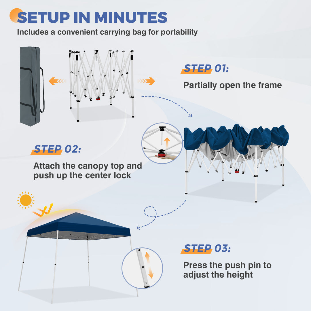 10x10 Pop Up Canopy Tent , 10x10 Base 8x8 Top