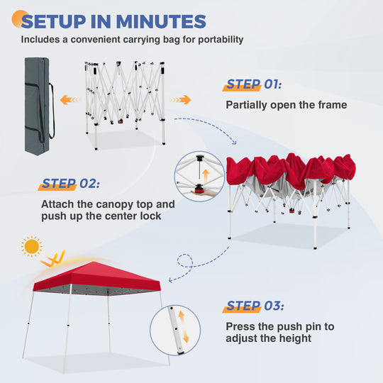 10x10 Pop Up Canopy Tent , 10x10 Base 8x8 Top