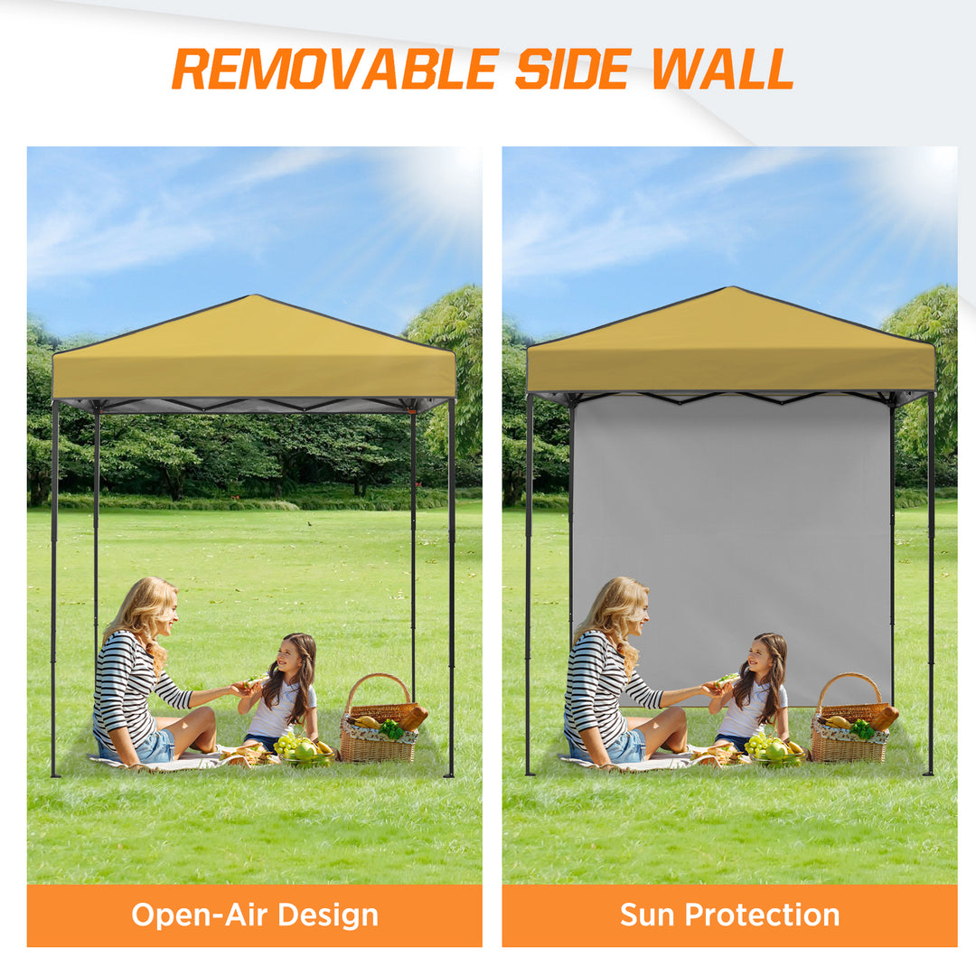 COOS BAY Pop Up Canopy Tent 6x4 with One Removable Sun Wall