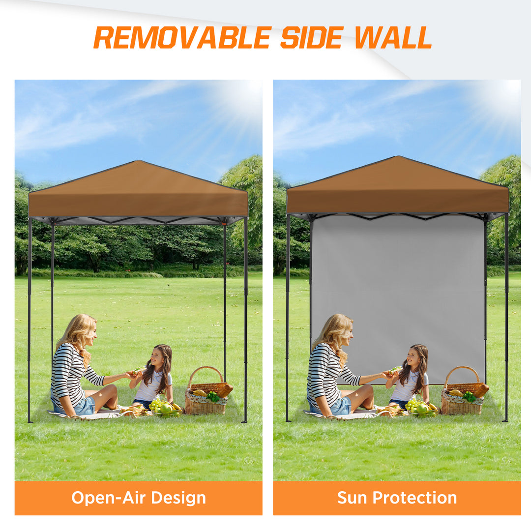 COOS BAY Pop Up Canopy Tent 6x4 with One Removable Sun Wall