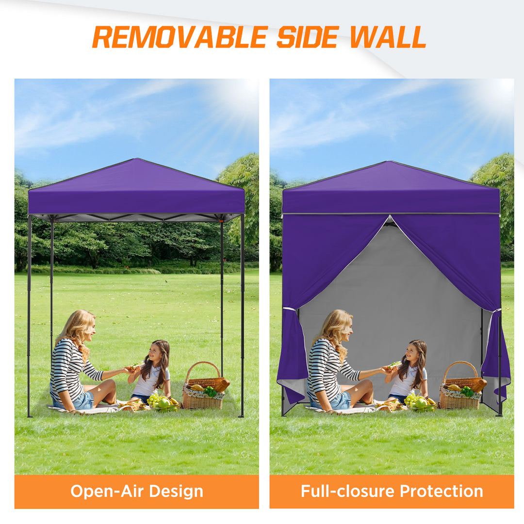 COOS BAY Pop Up Canopy Tent 6x4 with Four Removable Sun Walls