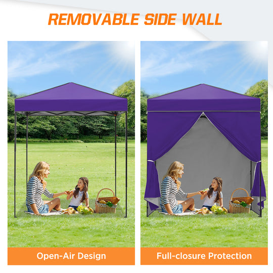 COOS BAY Pop Up Canopy Tent 6x4 with Four Removable Sun Walls