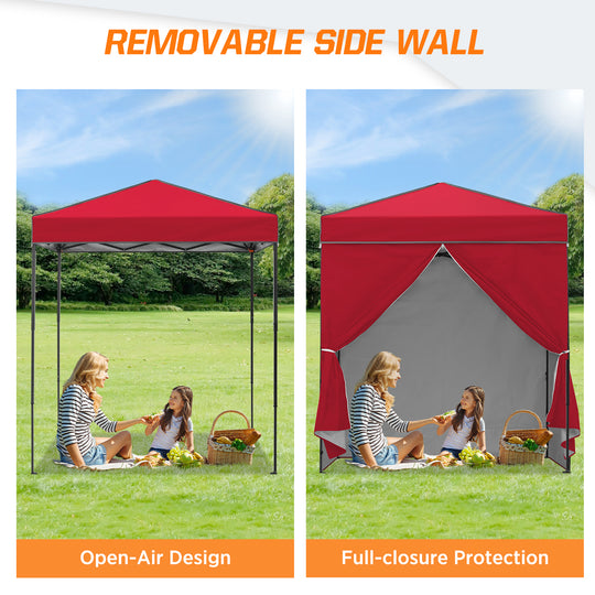 COOS BAY Pop Up Canopy Tent 6x4 with Four Removable Sun Walls