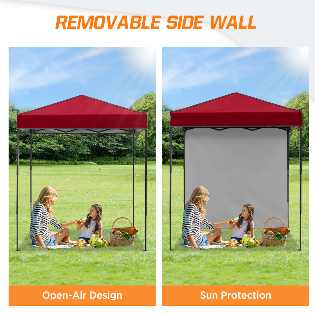 COOS BAY Pop Up Canopy Tent 6x4 with One Removable Sun Wall