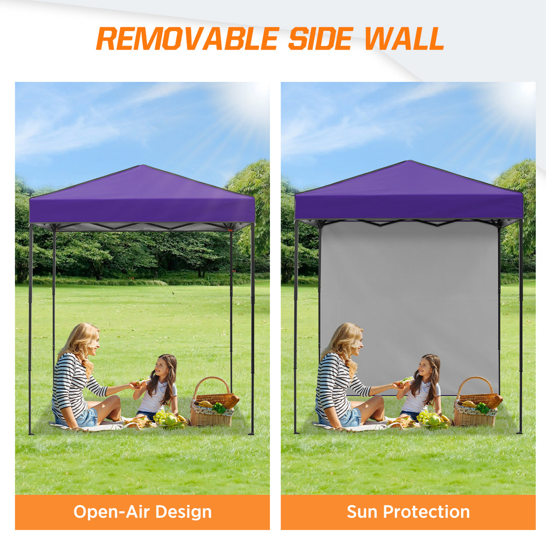 COOS BAY Pop Up Canopy Tent 6x4 with One Removable Sun Wall