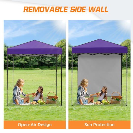 COOS BAY Pop Up Canopy Tent 6x4 with One Removable Sun Wall