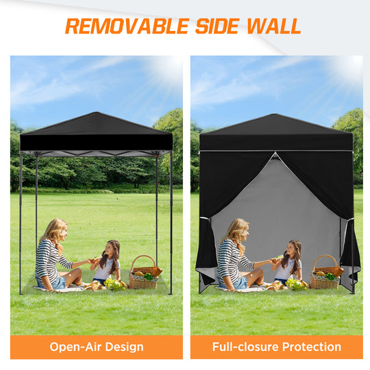 COOS BAY Pop Up Canopy Tent 6x4 with Four Removable Sun Walls