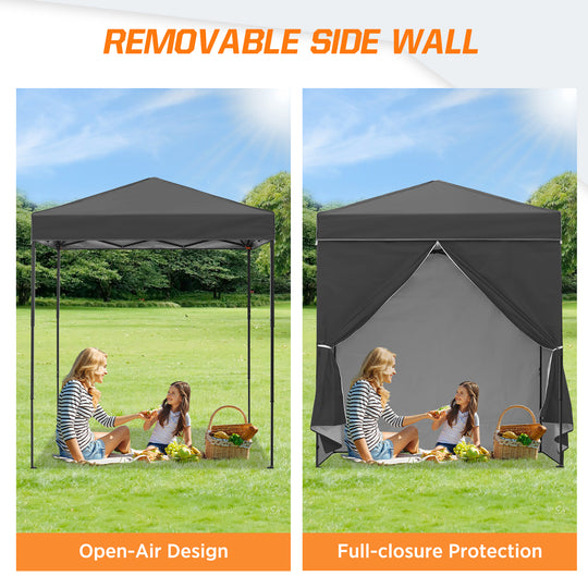 COOS BAY Pop Up Canopy Tent 6x4 with Four Removable Sun Walls