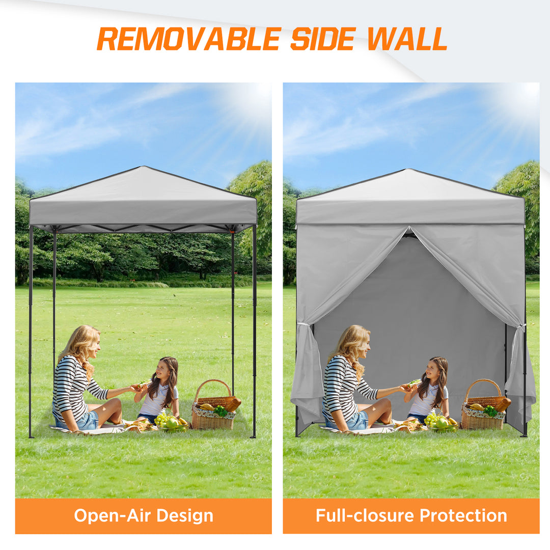 COOS BAY Pop Up Canopy Tent 6x4 with Four Removable Sun Walls