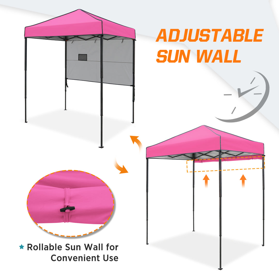 COOS BAY Pop Up Canopy Tent 6x4 with Adjustable Sun Wall