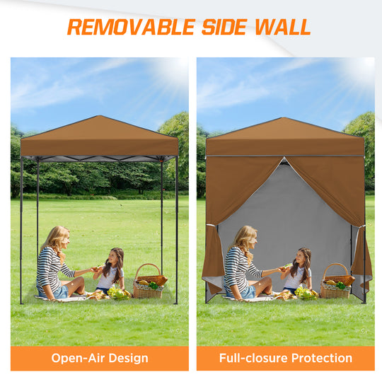 COOS BAY Pop Up Canopy Tent 6x4 with Four Removable Sun Walls