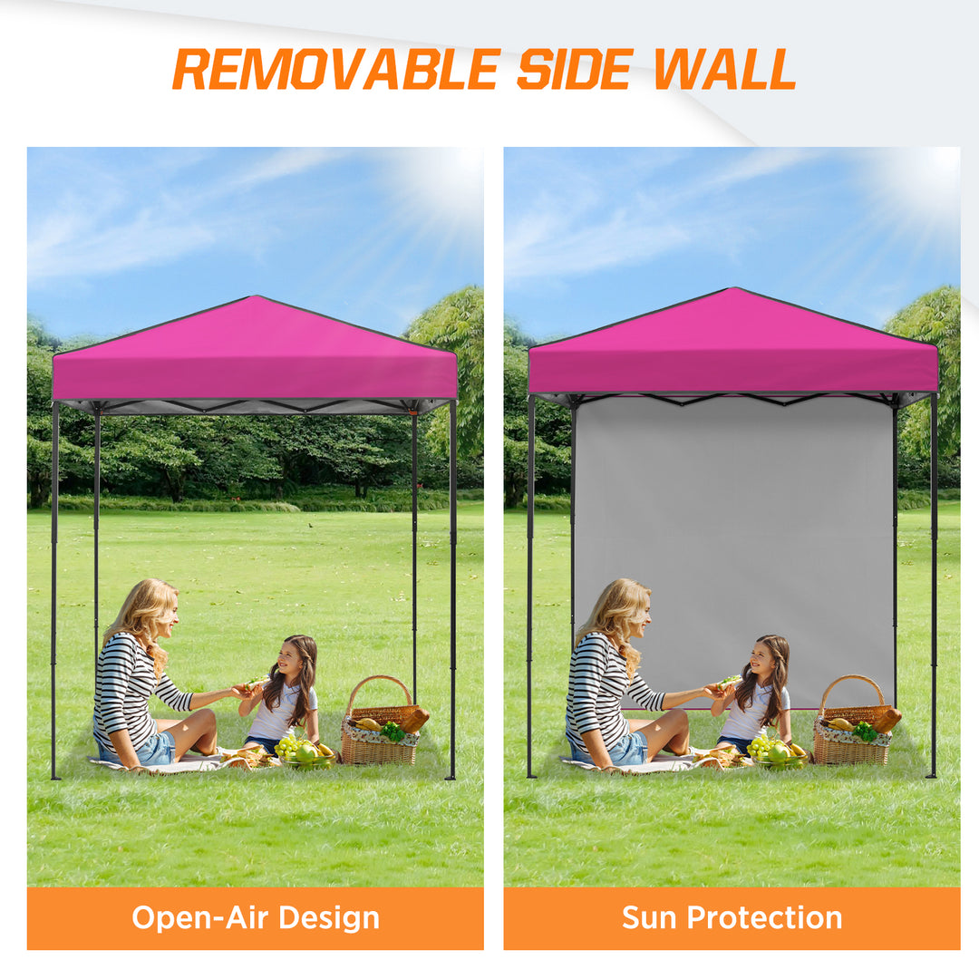 COOS BAY Pop Up Canopy Tent 6x4 with One Removable Sun Wall