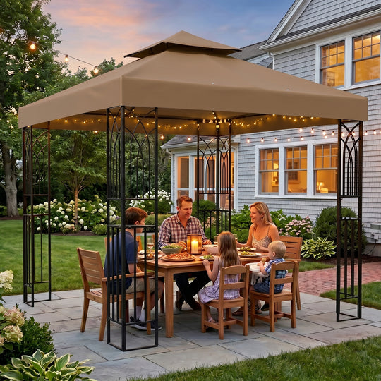 COOS BAY 8x8 Outdoor Patio Two-Tier Soft Top Gazebo