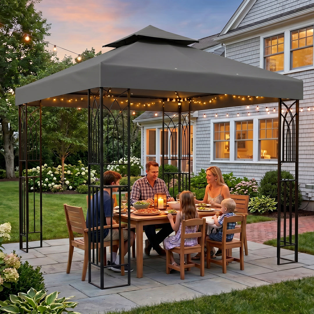 COOS BAY 8x8 Outdoor Patio Two-Tier Soft Top Gazebo
