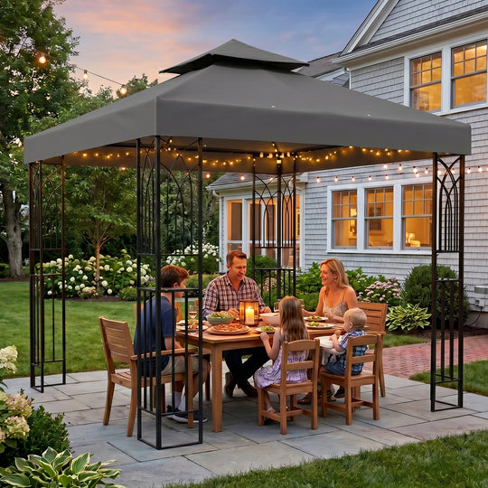 COOS BAY 8x8 Outdoor Patio Two-Tier Soft Top Gazebo