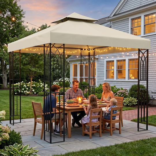 COOS BAY 8x8 Outdoor Patio Two-Tier Soft Top Gazebo
